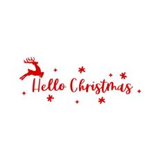 Hello Christmas Reindeer Quote Script Text