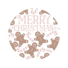 Gingerbread Circle Wreath Border Frame Christmas