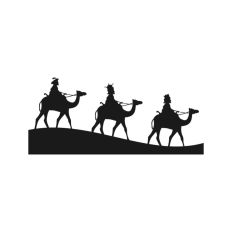 Wise Man King Jesus Camel Nativity Scene Outline Silhouette Shape