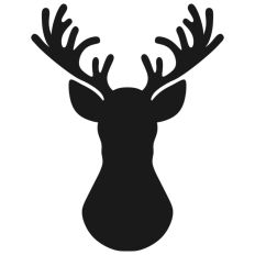 Stag Deer Reindeer Head Shape Silhouette Christmas