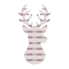 Plaid Stag Deer Reindeer Head Shape Silhouette Christmas