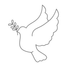 Dove with Branch Outline