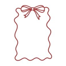 Frilly Ribbon Bow Border Wavy