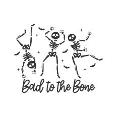 Bad To The Bone Cute Dancing Skeleton Sketch Drawing