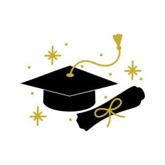 Graduation Diploma Scroll and Cap