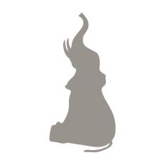 Sitting Elephant With Trunk In Air Silhouette
