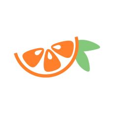 Orange Segment Citrus Fruit with Leaves