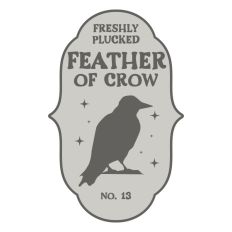Feather of Crow Potion Bottle Label Halloween Witch 