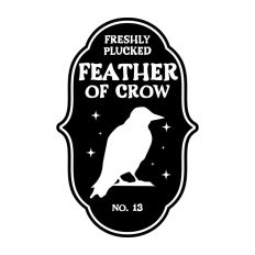 Feather of Crow Potion Bottle Label Halloween Witch 