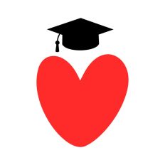 Heart with Graduation Cap