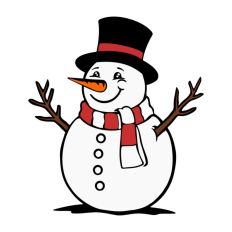 Cute Happy Snowman Doodle Christmas