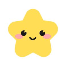 Star Cute Shape Face Smiling Baby Nursery