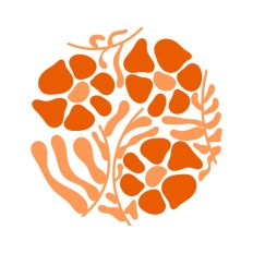 Abstract Wavy Flowers Groovy Design Circle