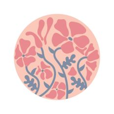 Abstract Wavy Flowers Groovy Design Circle Boho Botanical