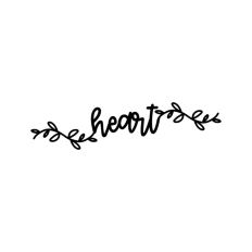 Heart Text Script Floral