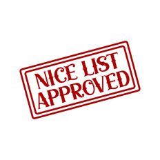 Nice List Approved Christmas Santa Gift Sticker Stamp