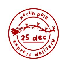 North Pole Christmas Stamp Sticker Postal Package