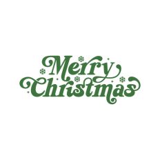 Merry Christmas Script Text Snowflake