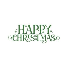 Happy Christmas Script Text Snowflakes