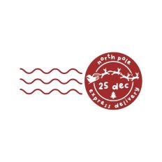 North Pole Christmas Stamp Sticker Postal Package