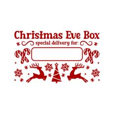 Christmas Eve Box Sticker Name Festive Gift