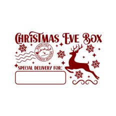 Christmas Eve Box Sticker Name Festive Gift