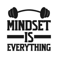 Mindset is Everything Quote Weights Gym Dumbbell Fitness
