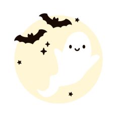 Ghost Moon Halloween Bats Happy Star