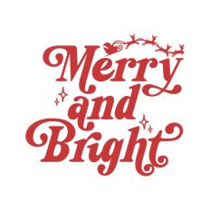 Merry And Bright Christmas Santa Quote Text Script