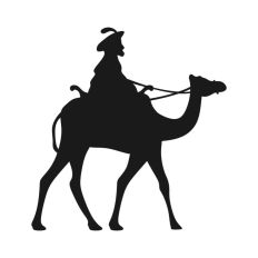 Wise Man Camel Nativity Scene Outline Silhouette Shape Mary Jesus