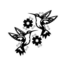 Hummingbird and Flowers