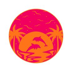 Circular Dolphin Sunset