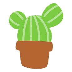 Small Striped Cactus Plant Pot
