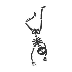 Cute Dancing Skeleton Sketch Drawing