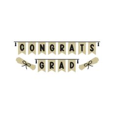Congrats Grad Banner Diplomas 