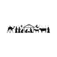 Nativity Scene Outline Silhouette Shape Mary Joseph Baby Jesus