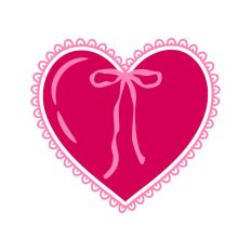Ruffle Frilly Heart Frame Border With Ribbon Bow