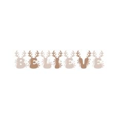 Believe Christmas Words Text Antler Quote