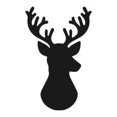 Stag Deer Reindeer Head Shape Silhouette Christmas