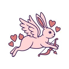 Pink Cupid Bunny Valentine's Day Bow and Arrow