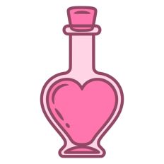 Love Potion Heart Shaped Bottle Valentine's Day Magic 