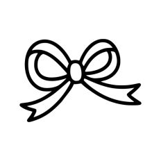 Hand Drawn Flowy Bow Ribbon Shape Design