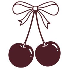 Cute Cherry Cherries With Bow Valentine's Day