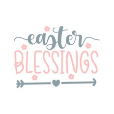 Easter Blessings Arrow Bunny Quote Spring Script