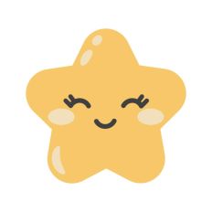 Star Cute Shape Face Smiling Baby Nursery