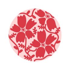 Abstract Wavy Flowers Groovy Design Circle Boho Botanical
