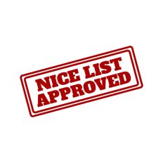 Nice List Approved Christmas Santa Gift Sticker Stamp