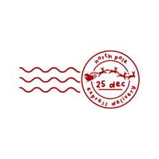 North Pole Christmas Stamp Sticker Postal Package