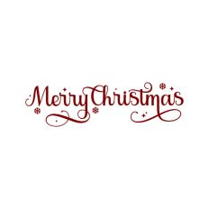 Merry Christmas Script Text Snowflake