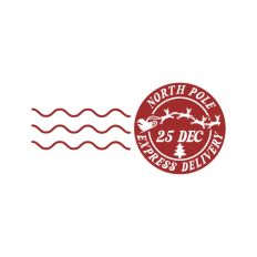 North Pole Christmas Stamp Sticker Postal Package
